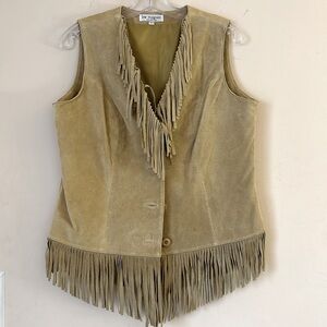 Tan Fringe Vest